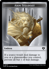Ajani Steadfast Emblem // Wizard Double-Sided Token [Commander Masters Tokens] MTG Single Magic: The Gathering  | Multizone: Comics And Games