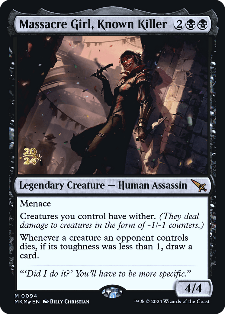 Massacre Girl, Known Killer [Murders at Karlov Manor Prerelease Promos] MTG Single Magic: The Gathering  | Multizone: Comics And Games