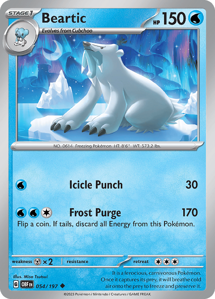 Beartic (054/197) [Scarlet & Violet: Obsidian Flames] Pokemon Single Pokémon  | Multizone: Comics And Games
