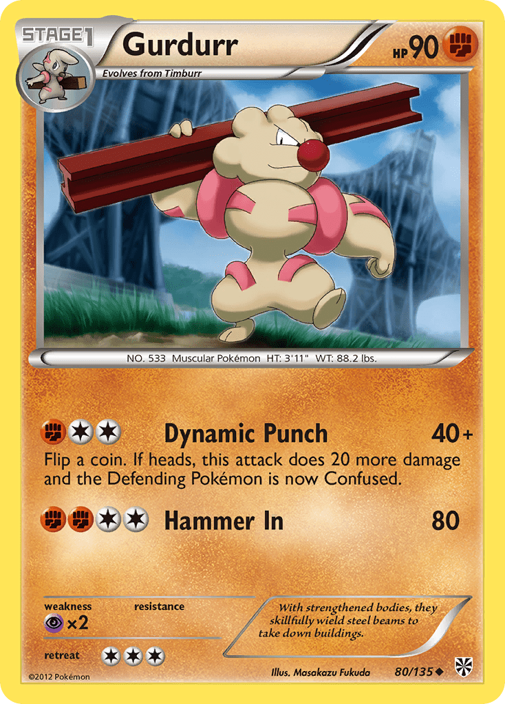 Gurdurr (80/135) [Black & White: Plasma Storm] Pokemon Single Pokémon  | Multizone: Comics And Games