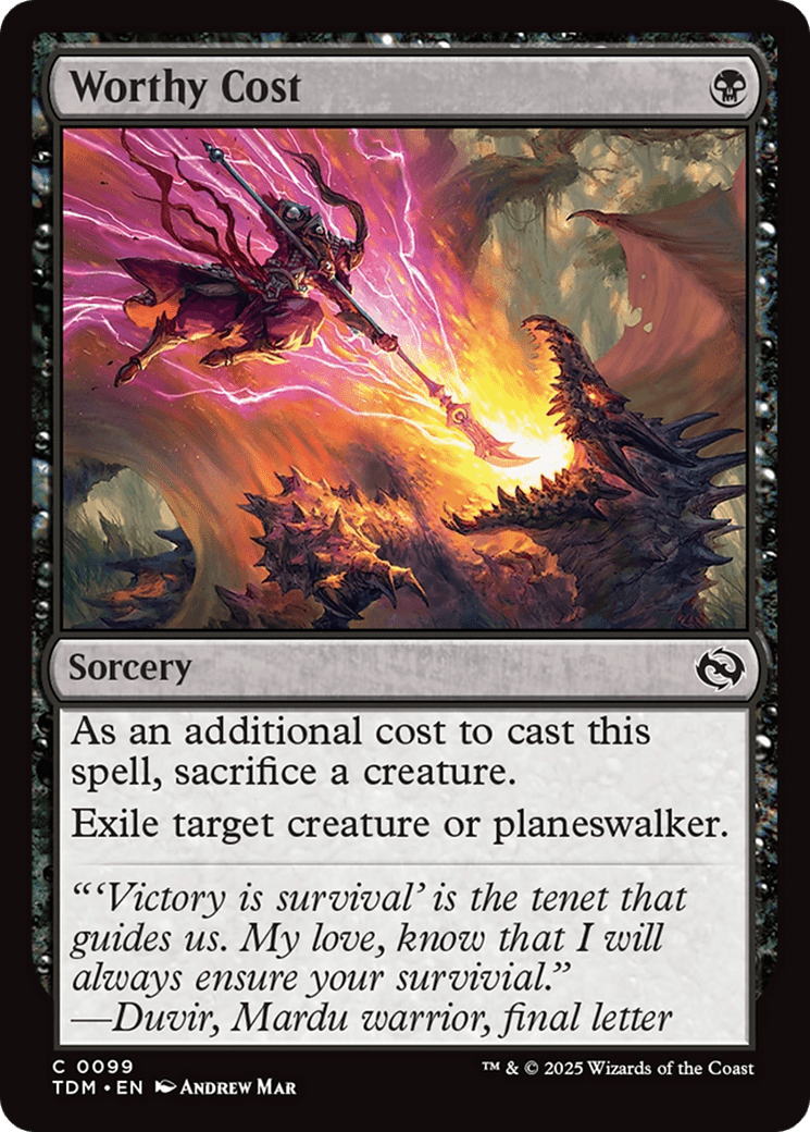 Worthy Cost [Tarkir: Dragonstorm] MTG Single Magic: The Gathering  | Multizone: Comics And Games