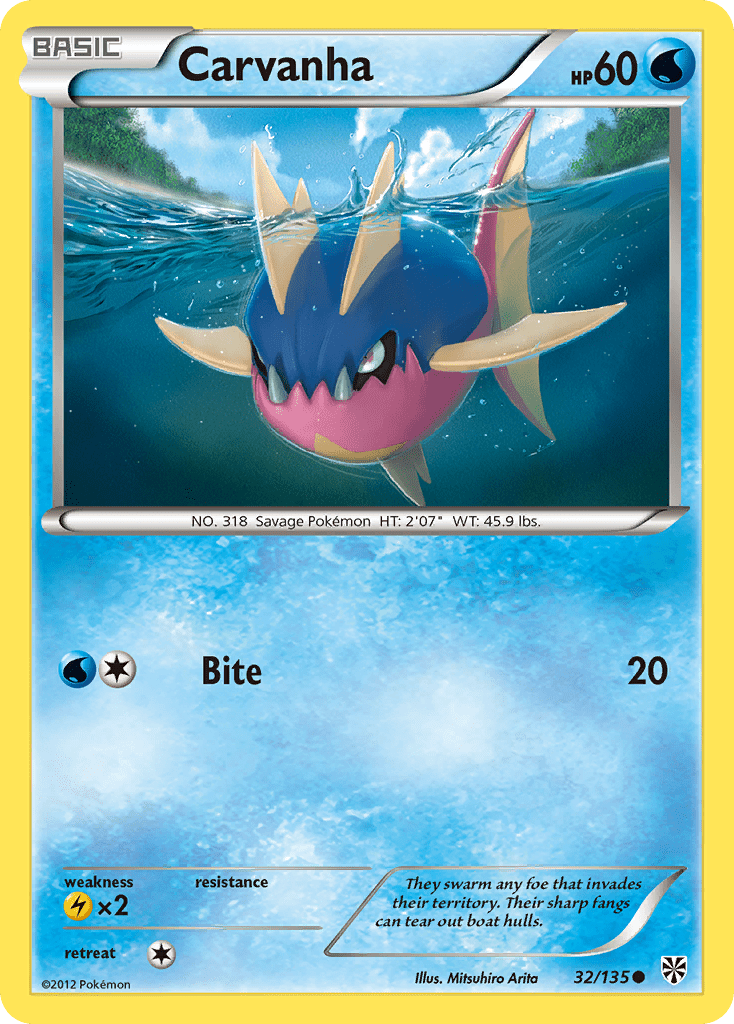 Carvanha (32/135) [Black & White: Plasma Storm] Pokemon Single Pokémon  | Multizone: Comics And Games