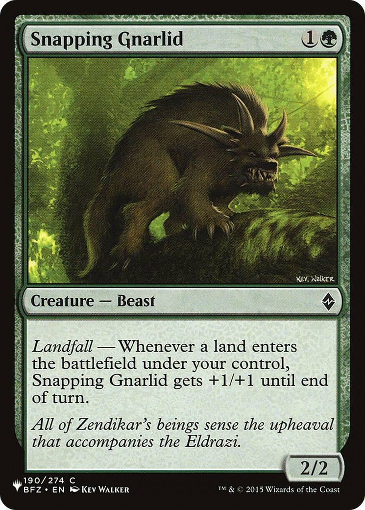 Snapping Gnarlid [The List] MTG Single Magic: The Gathering  | Multizone: Comics And Games