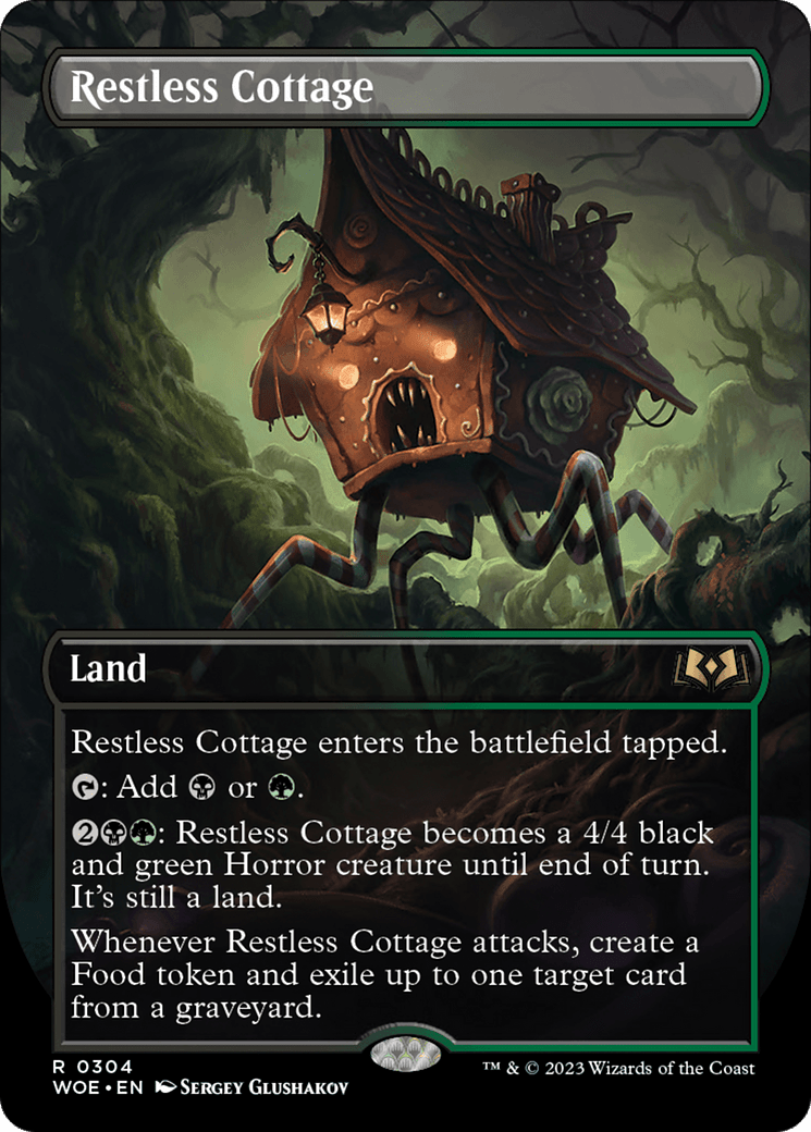 Restless Cottage (Borderless Alternate Art) [Wilds of Eldraine] MTG Single Magic: The Gathering  | Multizone: Comics And Games