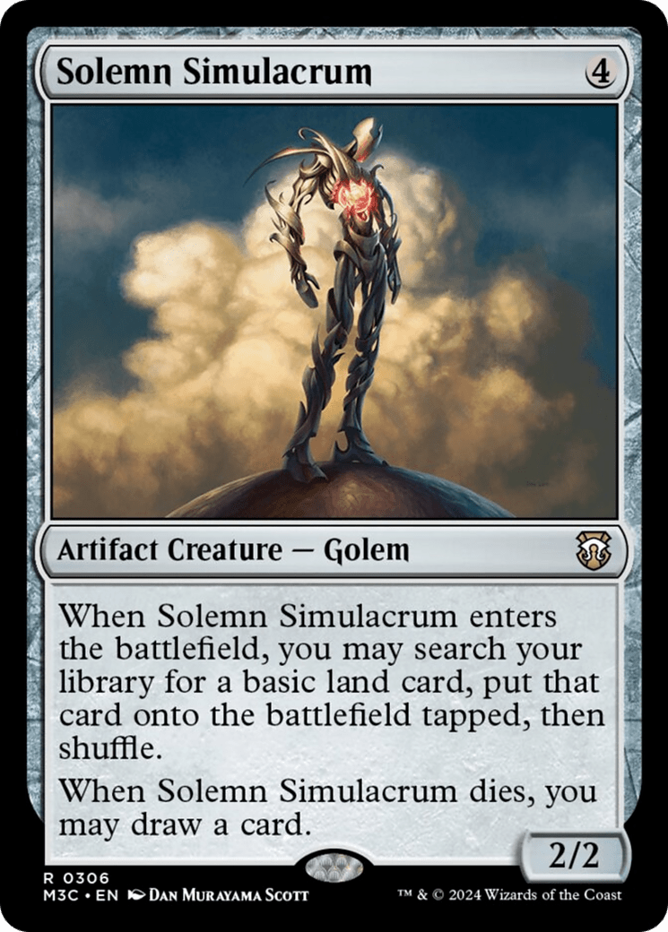 Solemn Simulacrum (Ripple Foil) [Modern Horizons 3 Commander] MTG Single Magic: The Gathering  | Multizone: Comics And Games