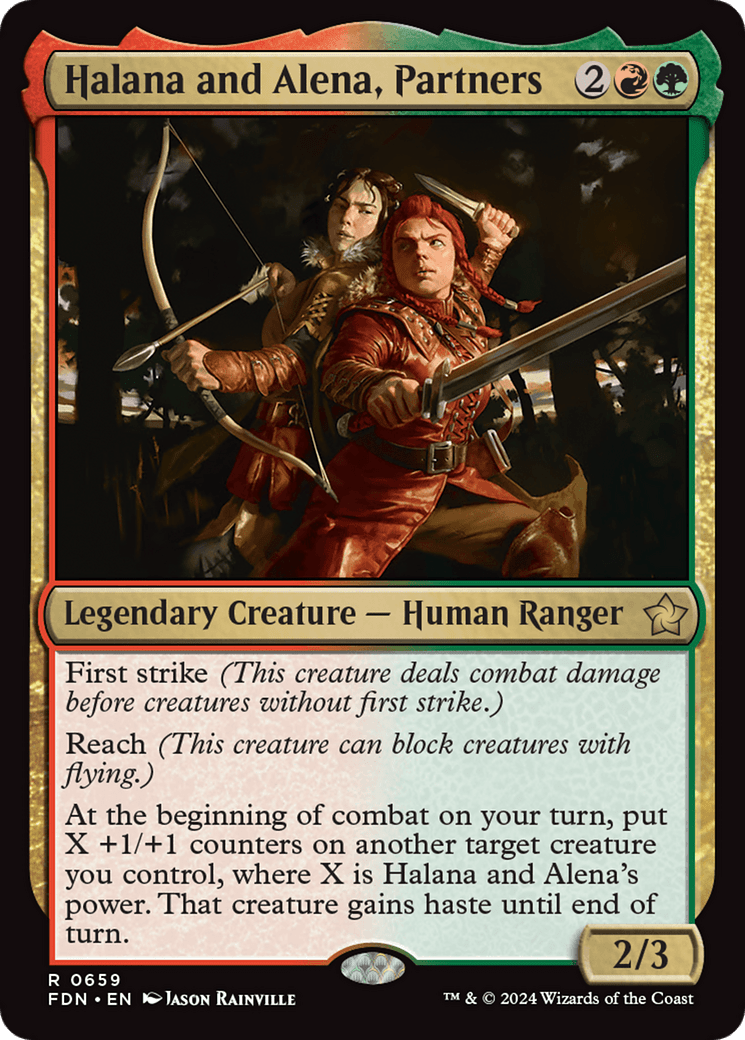 Halana and Alena, Partners [Foundations] MTG Single Magic: The Gathering  | Multizone: Comics And Games
