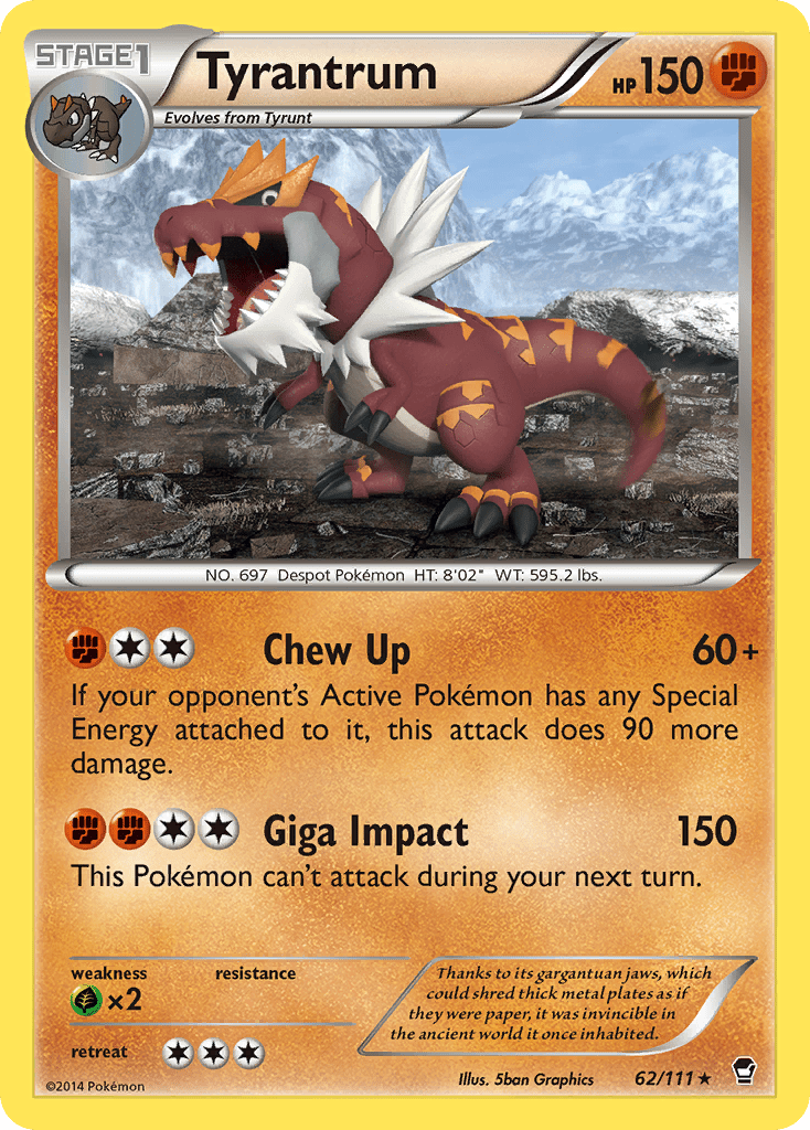 Tyrantrum (62/111) [XY: Furious Fists] Pokemon Single Pokémon  | Multizone: Comics And Games