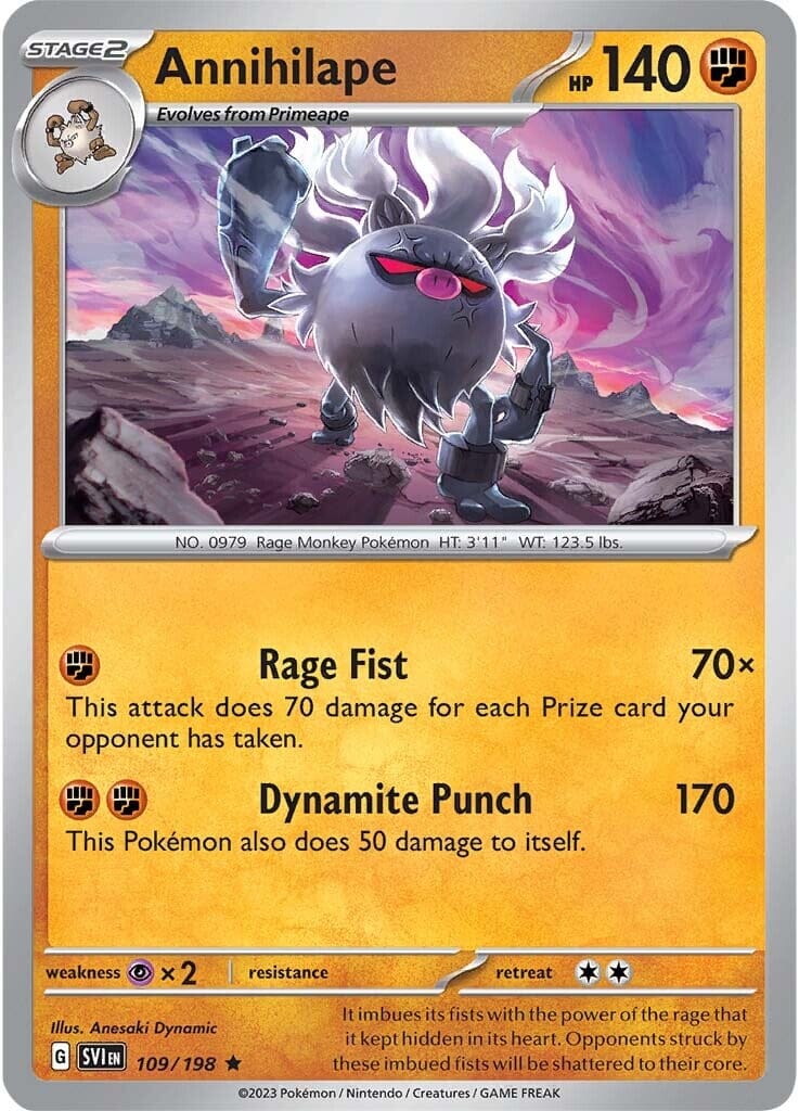 Annihilape (109/198) [Scarlet & Violet: Base Set] Pokemon Single Pokémon  | Multizone: Comics And Games