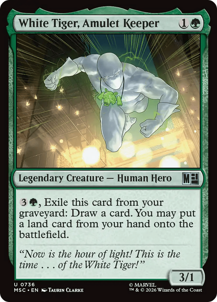 White Tiger, Amulet Keeper [Marvel Super Heroes Commander] MTG Single Magic: The Gathering  | Multizone: Comics And Games
