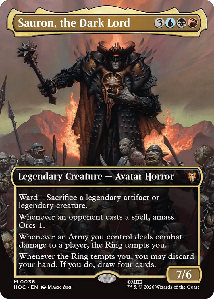 Sauron, the Dark Lord (Borderless) [The Hobbit] MTG Single Magic: The Gathering  | Multizone: Comics And Games