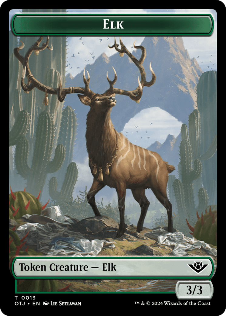 Mercenary // Elk Double-Sided Token [Outlaws of Thunder Junction Tokens] MTG Single Magic: The Gathering  | Multizone: Comics And Games