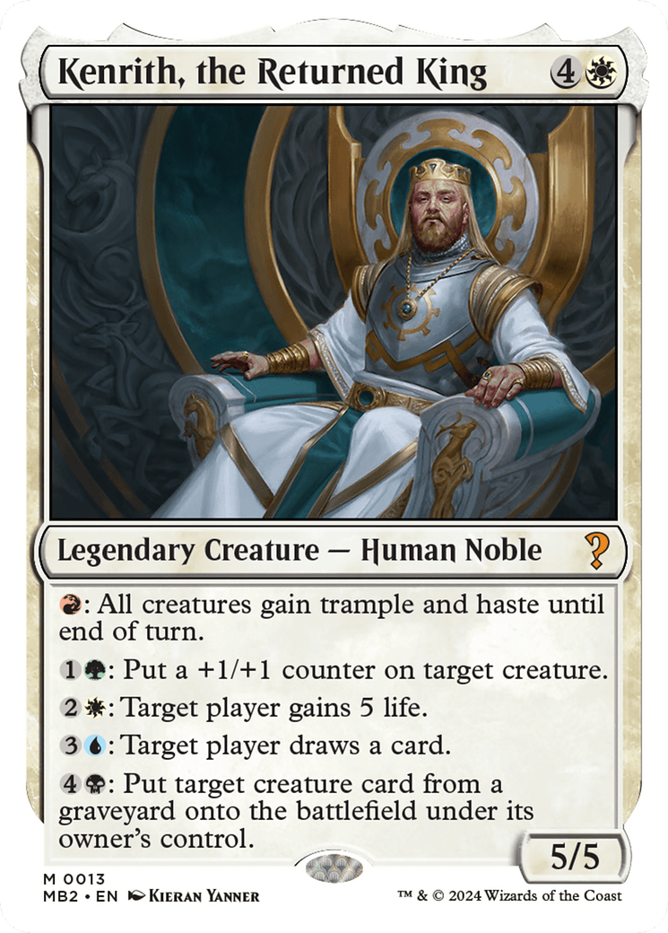 Kenrith, the Returned King (White Border) [Mystery Booster 2] MTG Single Magic: The Gathering  | Multizone: Comics And Games