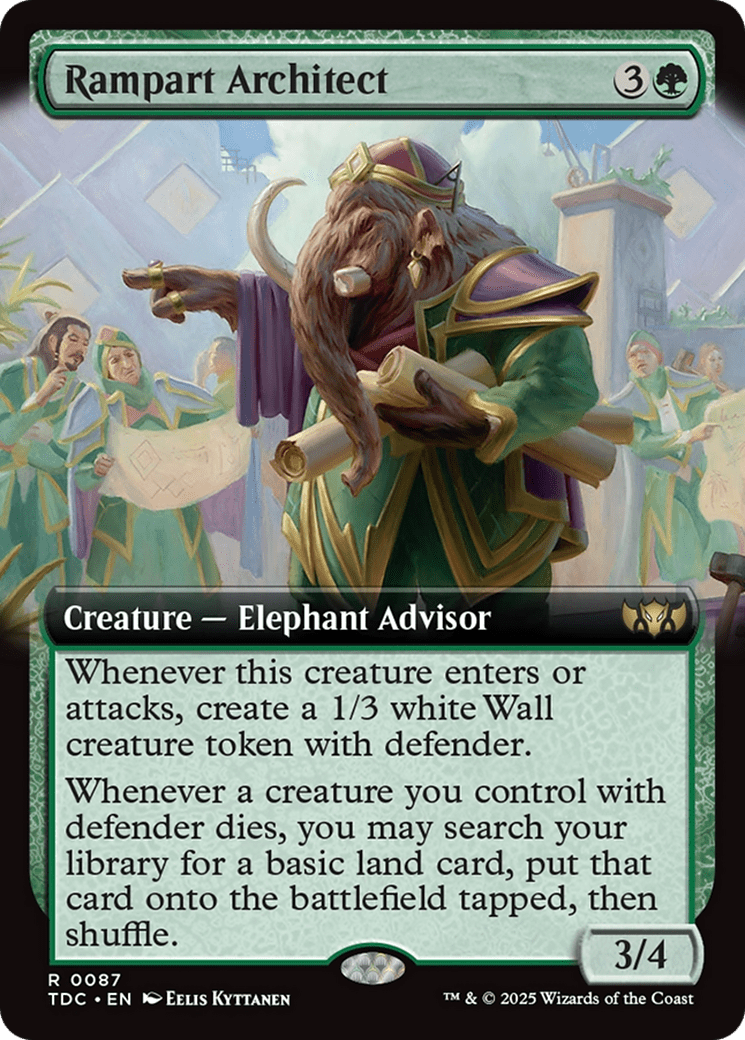 Rampart Architect (Extended Art) [Tarkir: Dragonstorm Commander] MTG Single Magic: The Gathering  | Multizone: Comics And Games