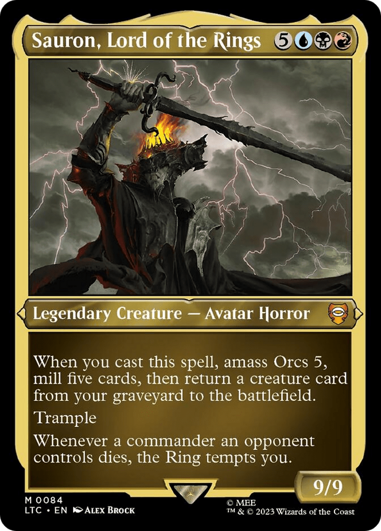 Sauron, Lord of the Rings (Display Commander) [The Lord of the Rings: Tales of Middle-Earth Commander] MTG Single Magic: The Gathering  | Multizone: Comics And Games