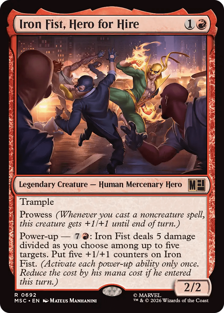 Iron Fist, Hero for Hire [Marvel Super Heroes Commander] MTG Single Magic: The Gathering  | Multizone: Comics And Games