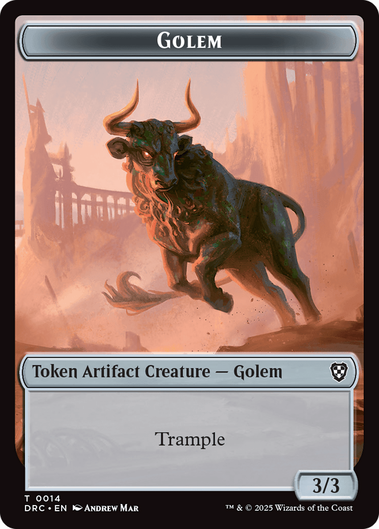 Golem (0014) // Golem (0015) Double-Sided Token [Aetherdrift Tokens] MTG Single Magic: The Gathering  | Multizone: Comics And Games