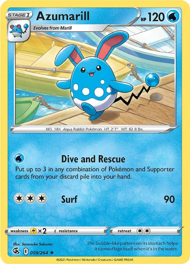 Azumarill (059/264) [Sword & Shield: Fusion Strike] Pokemon Single Pokémon  | Multizone: Comics And Games