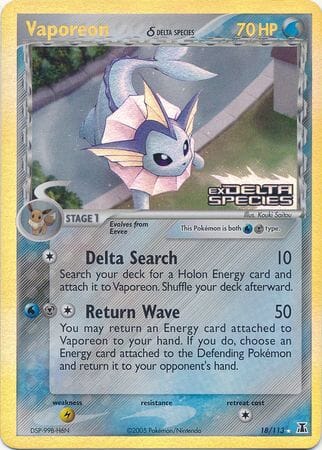 Vaporeon (18/113) (Delta Species) (Stamped) [EX: Delta Species] Pokemon Single Pokémon  | Multizone: Comics And Games