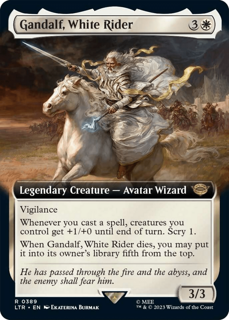 Gandalf, White Rider (Extended Art) [The Lord of the Rings: Tales of Middle-Earth] MTG Single Magic: The Gathering  | Multizone: Comics And Games