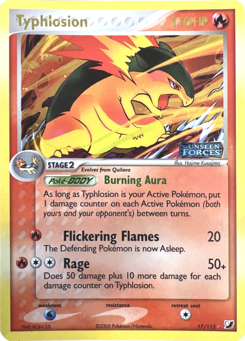 Typhlosion (17/115) (Stamped) [EX: Unseen Forces] Pokemon Single Pokémon  | Multizone: Comics And Games