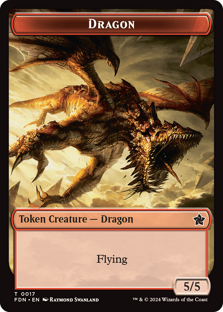 Cat Beast // Dragon (0017) Double-Sided Token [Foundations Tokens] MTG Single Magic: The Gathering  | Multizone: Comics And Games