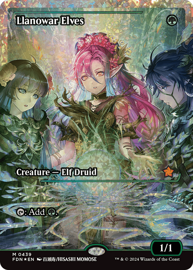 Llanowar Elves (Showcase) (Fracture Foil) [Foundations] MTG Single Magic: The Gathering  | Multizone: Comics And Games