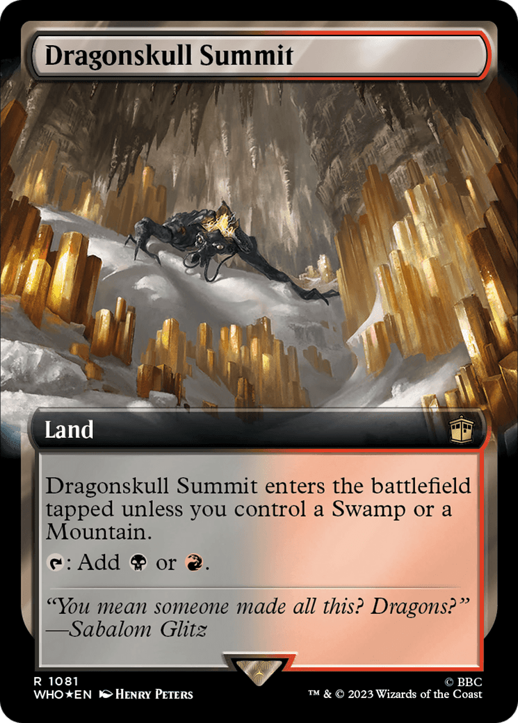 Dragonskull Summit (Extended Art) (Surge Foil) [Doctor Who] MTG Single Magic: The Gathering  | Multizone: Comics And Games