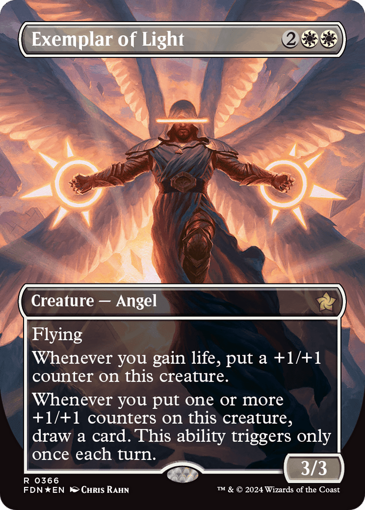 Exemplar of Light (Borderless) (Mana Foil) [Foundations] MTG Single Magic: The Gathering  | Multizone: Comics And Games
