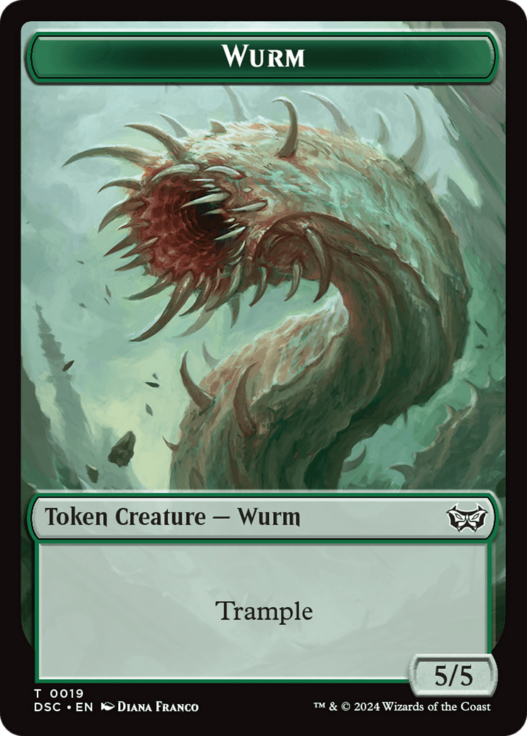Wurm (0019) // Manifest Double-Sided Token [Duskmourn: House of Horror Commander Tokens] MTG Single Magic: The Gathering  | Multizone: Comics And Games