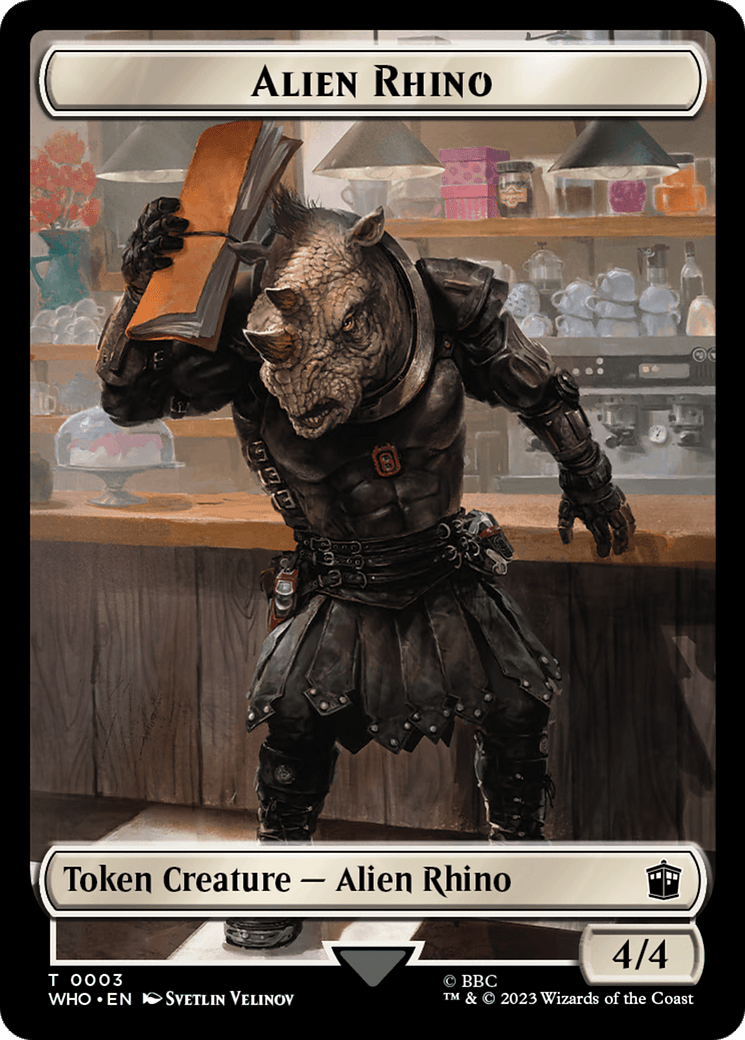 Alien Rhino // Mutant Double-Sided Token [Doctor Who Tokens] MTG Single Magic: The Gathering  | Multizone: Comics And Games