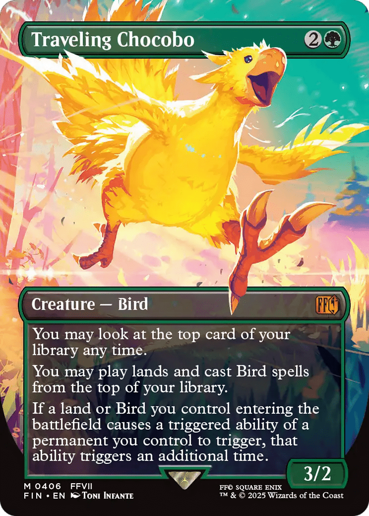 Traveling Chocobo (Borderless) [FINAL FANTASY] MTG Single Magic: The Gathering  | Multizone: Comics And Games