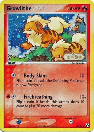 Growlithe (55/92) (Stamped) [EX: Legend Maker] Pokemon Single Pokémon  | Multizone: Comics And Games