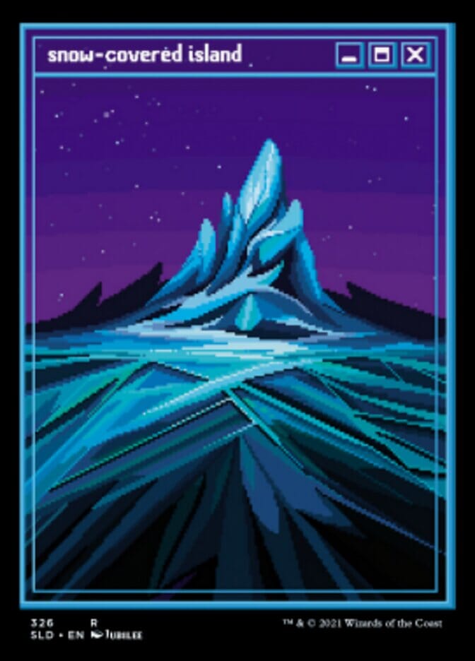 Snow-Covered Island (Foil Etched) [Secret Lair Drop Series] MTG Single Magic: The Gathering  | Multizone: Comics And Games