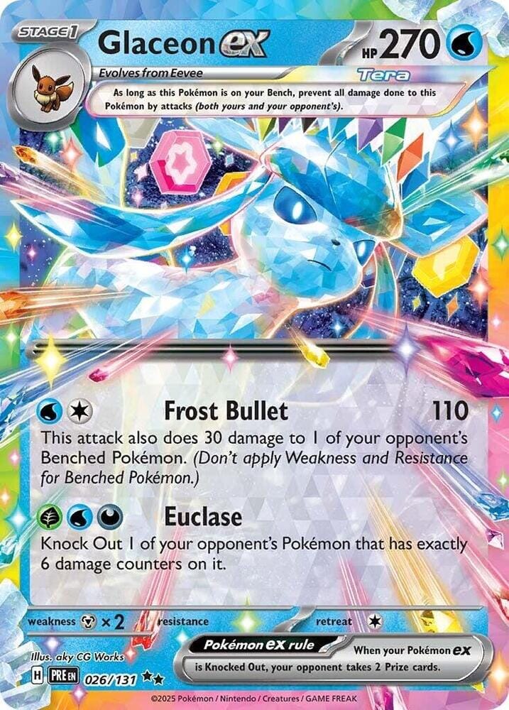 Glaceon ex (026/131) [Scarlet & Violet: Prismatic Evolutions] Pokemon Single Pokémon  | Multizone: Comics And Games