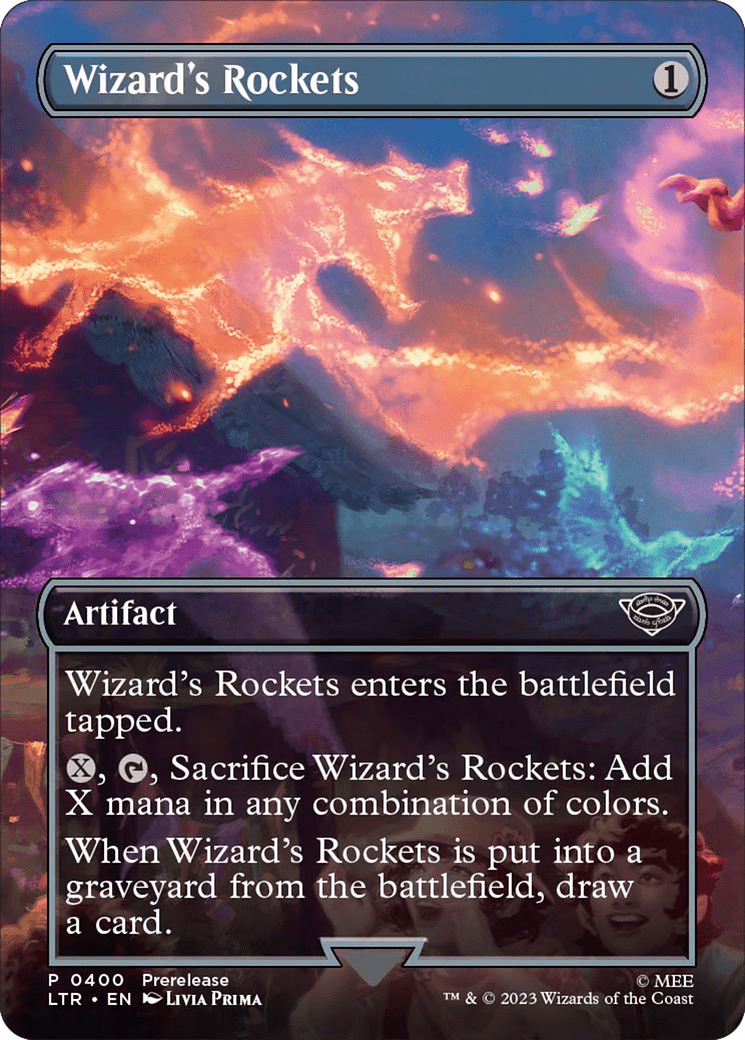 Wizard's Rockets (Borderless Alternate Art) [The Lord of the Rings: Tales of Middle-Earth] MTG Single Magic: The Gathering  | Multizone: Comics And Games