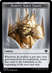 Soldier (0009) // Daretti, Scrap Savant Emblem Double-Sided Token [Commander Masters Tokens] MTG Single Magic: The Gathering  | Multizone: Comics And Games