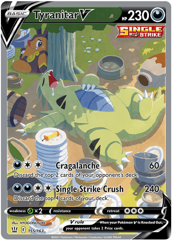 Tyranitar V (155/163) [Sword & Shield: Battle Styles] Pokemon Single Pokémon  | Multizone: Comics And Games