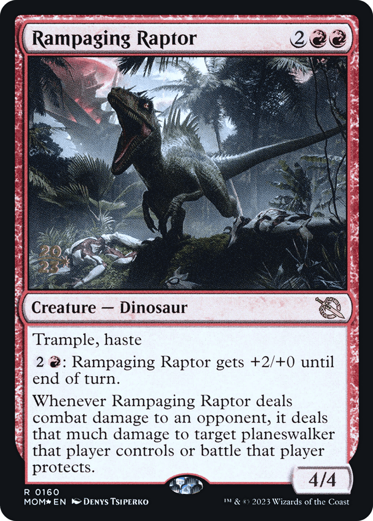 Rampaging Raptor [March of the Machine Prerelease Promos] MTG Single Magic: The Gathering  | Multizone: Comics And Games