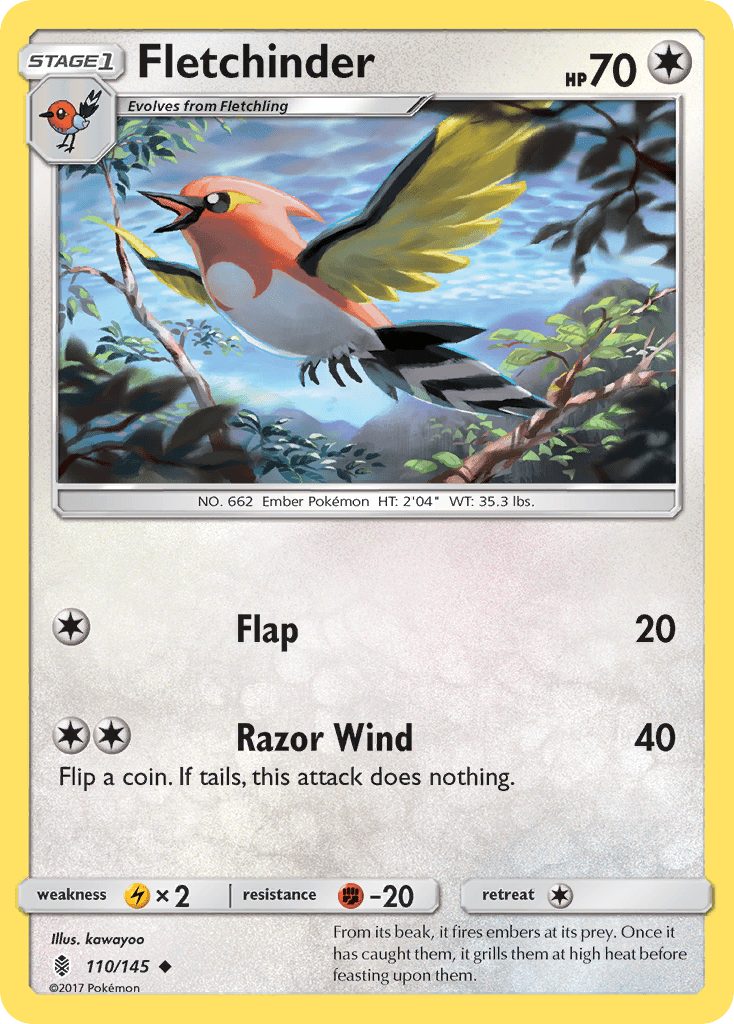Fletchinder (110/145) [Sun & Moon: Guardians Rising] Pokemon Single Pokémon  | Multizone: Comics And Games