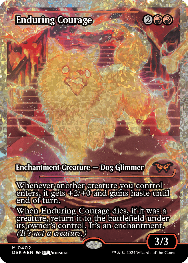 Enduring Courage (Japan Showcase Fracture Foil) [Duskmourn: House of Horror] MTG Single Magic: The Gathering  | Multizone: Comics And Games