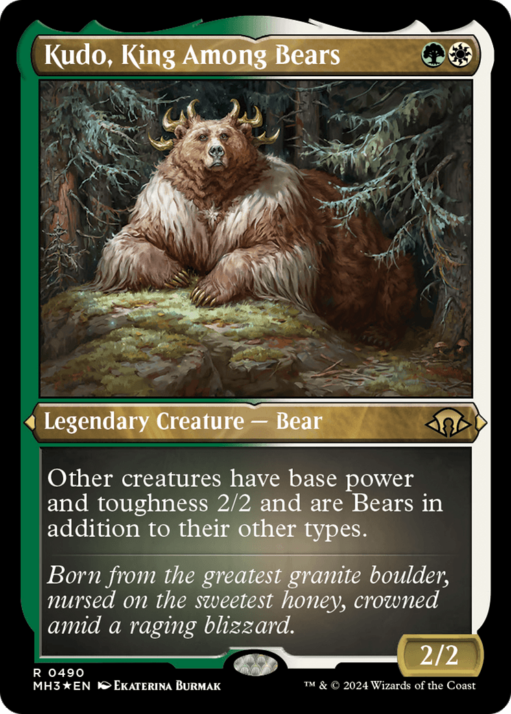 Kudo, King Among Bears (Foil Etched) [Modern Horizons 3] MTG Single Magic: The Gathering  | Multizone: Comics And Games