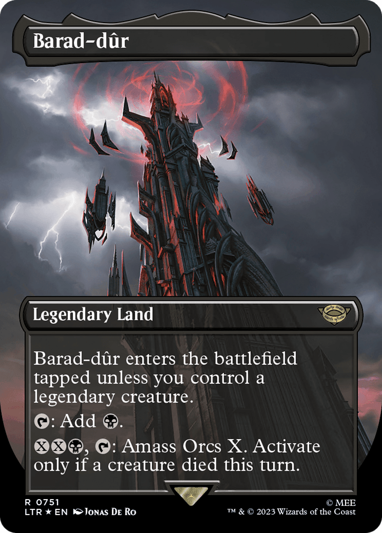 Barad-dur (0751) (Borderless) (Surge Foil) [The Lord of the Rings: Tales of Middle-Earth] MTG Single Magic: The Gathering  | Multizone: Comics And Games