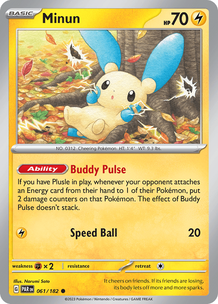 Minun (061/182) [Scarlet & Violet: Paradox Rift] Pokemon Single Pokémon  | Multizone: Comics And Games
