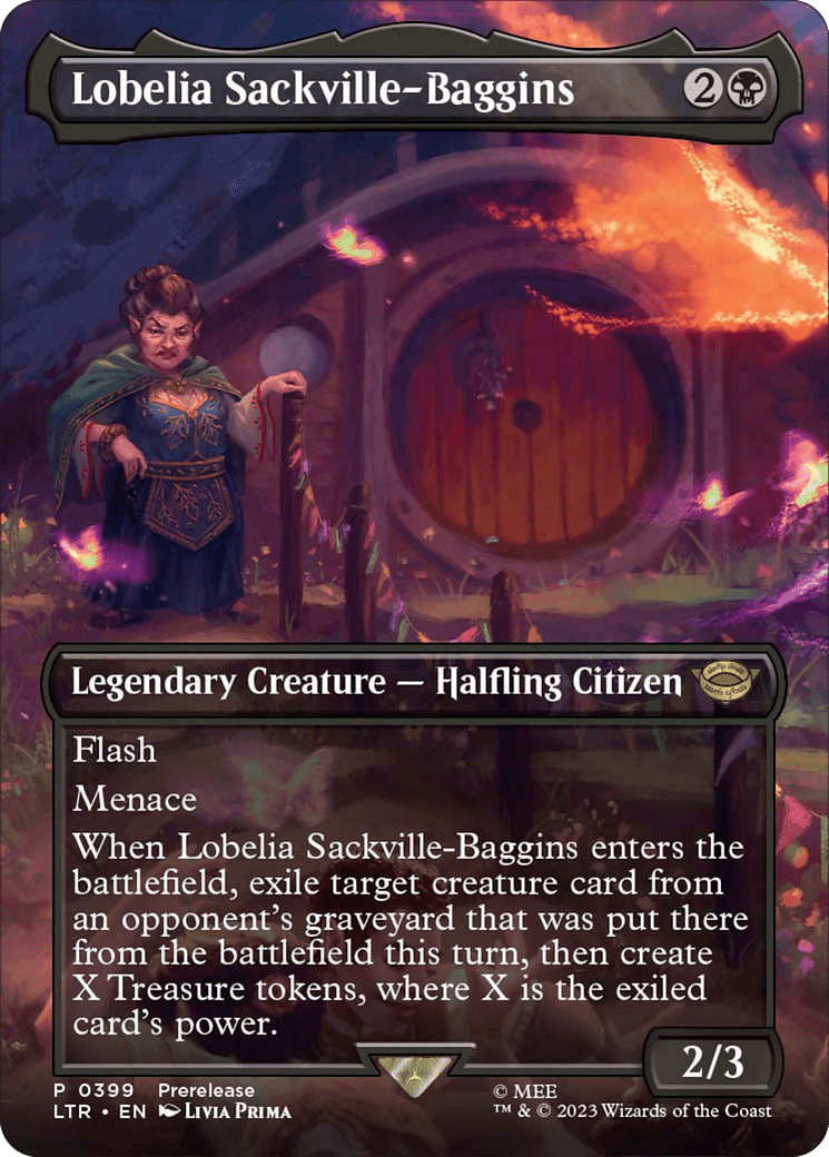 Lobelia Sackville-Baggins (Borderless Alternate Art) [The Lord of the Rings: Tales of Middle-Earth] MTG Single Magic: The Gathering  | Multizone: Comics And Games