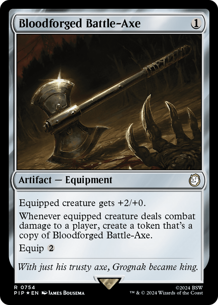 Bloodforged Battle-Axe (Surge Foil) [Fallout] MTG Single Magic: The Gathering  | Multizone: Comics And Games