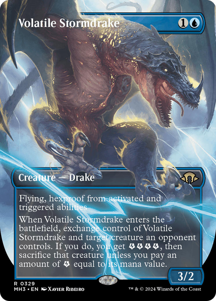 Volatile Stormdrake (Borderless) [Modern Horizons 3] MTG Single Magic: The Gathering  | Multizone: Comics And Games