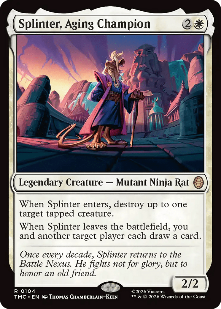 Splinter, Aging Champion [Teenage Mutant Ninja Turtles Commander] MTG Single Magic: The Gathering  | Multizone: Comics And Games