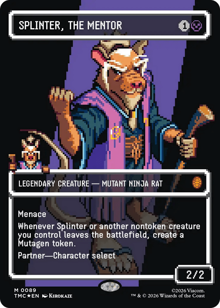 Splinter, the Mentor (0089) (Borderless) (Surge Foil) [Teenage Mutant Ninja Turtles Commander] MTG Single Magic: The Gathering  | Multizone: Comics And Games