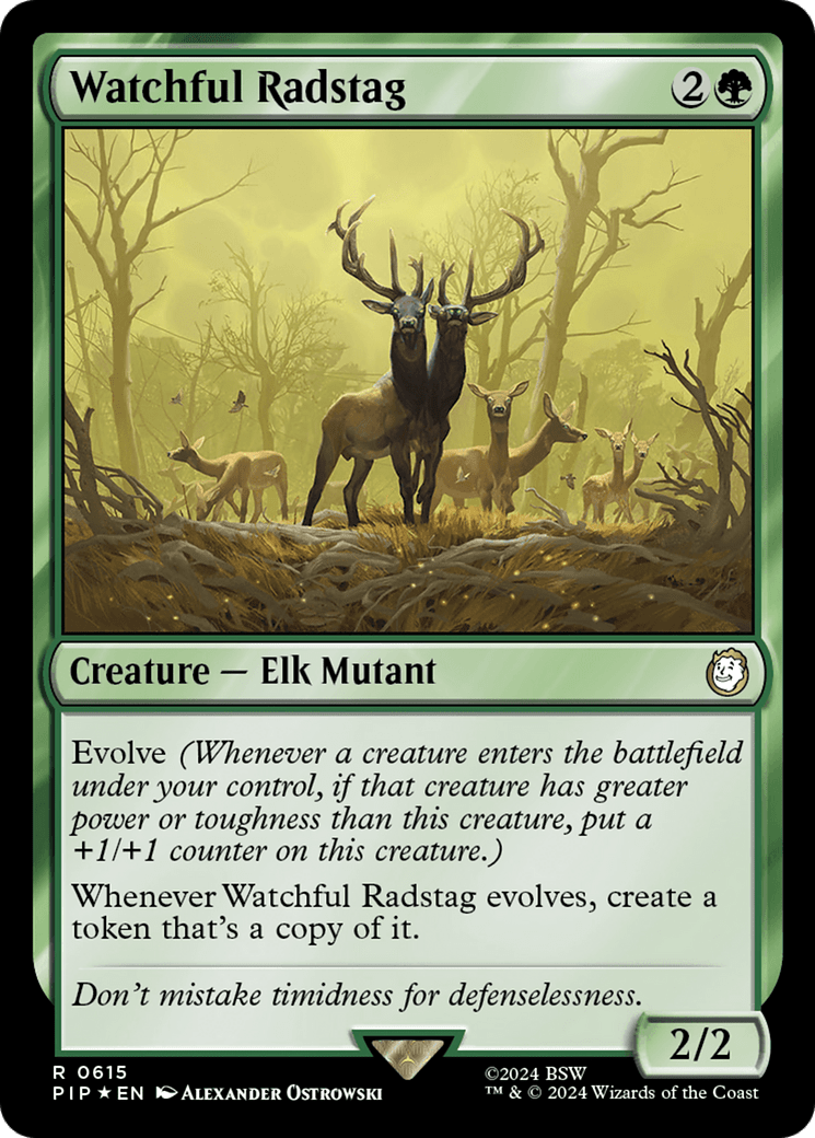 Watchful Radstag (Surge Foil) [Fallout] MTG Single Magic: The Gathering  | Multizone: Comics And Games