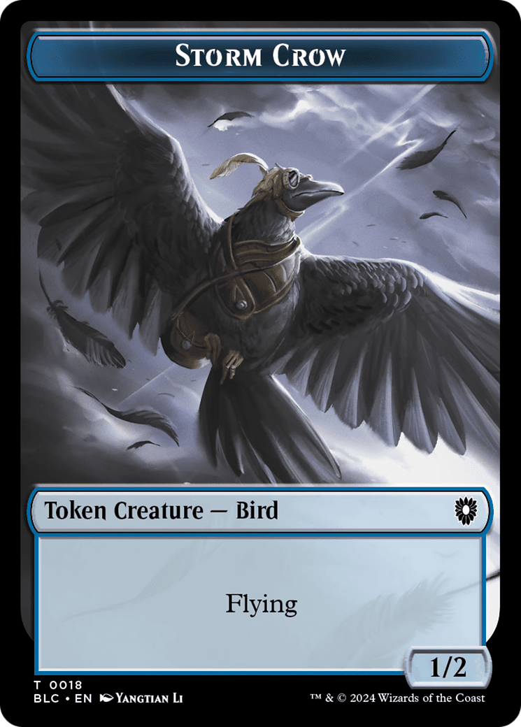 Storm Crow // Bird (003) Double-Sided Token [Bloomburrow Commander Tokens] MTG Single Magic: The Gathering  | Multizone: Comics And Games